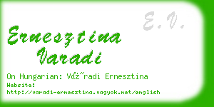 ernesztina varadi business card